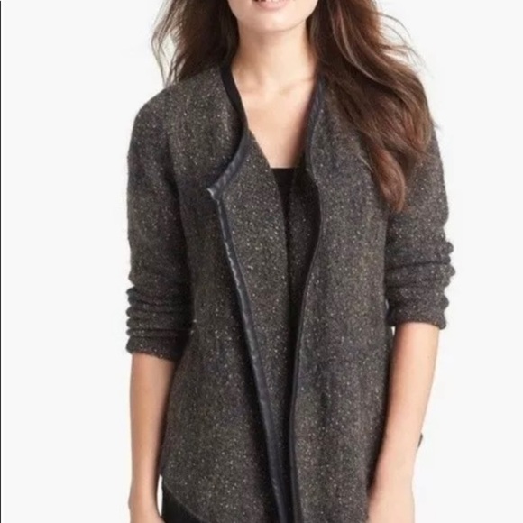 EILEEN FISHER Black Gold Mohair Wool Cardigan XS - Picture 2 of 7